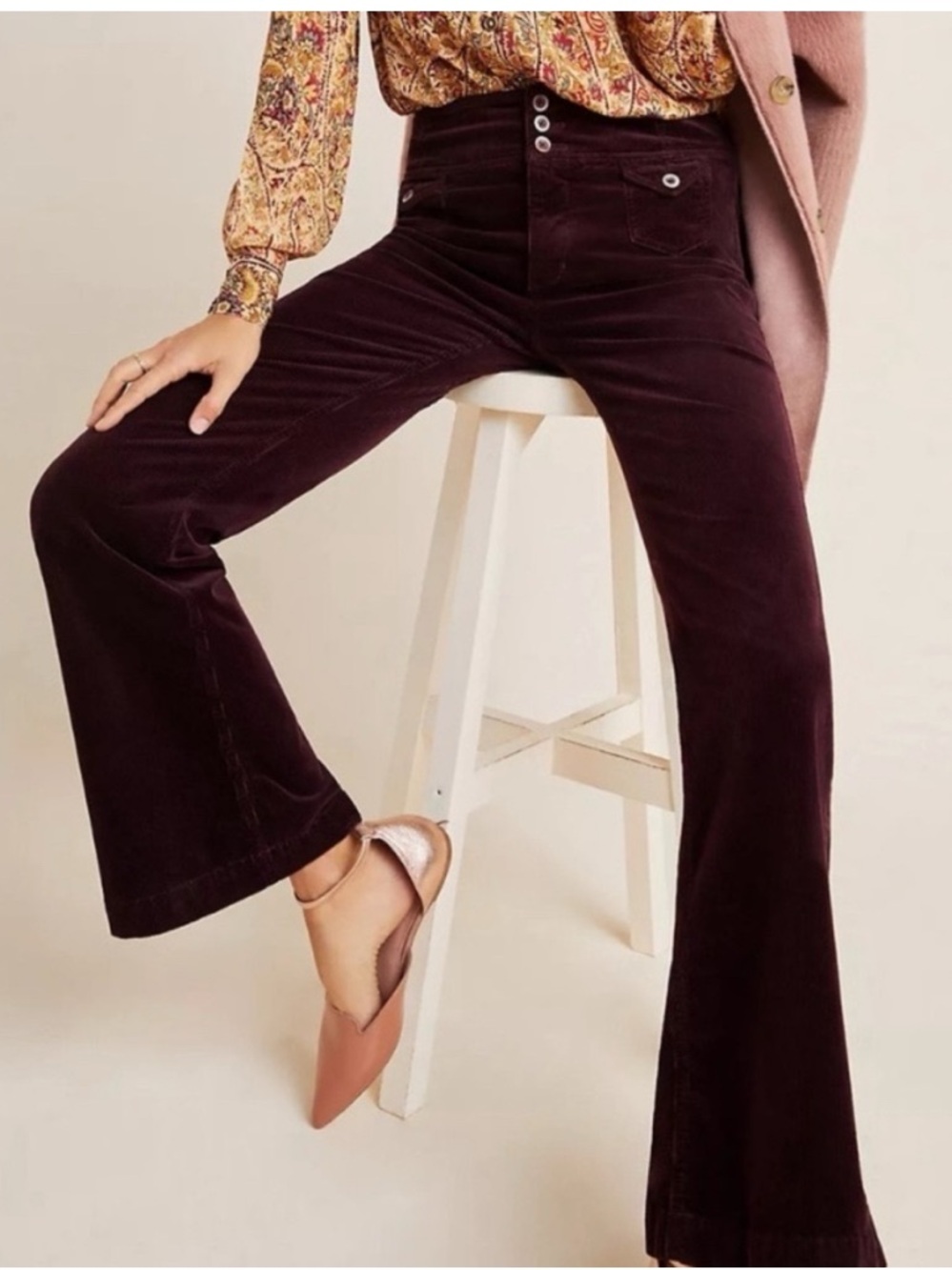 Pilcro Anthropologie Corduroy High Rise Trouser Retro Bootcut Pants - Size 29